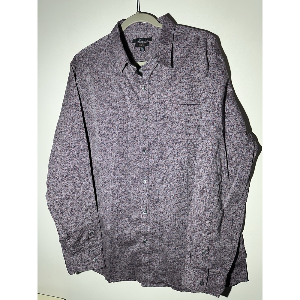Marc Anthony Shirt Men's 2XL Ditsy Micro Print 100% Cotton Slim Fit Button Down